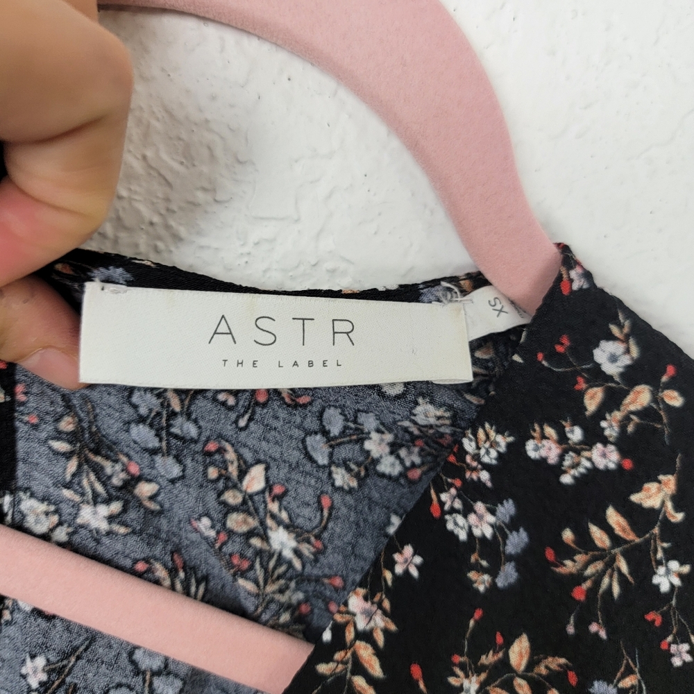 Revolve ASTR The Label Floral Midi Maxi Dress Open Back Black XS - Picture 5 of 8